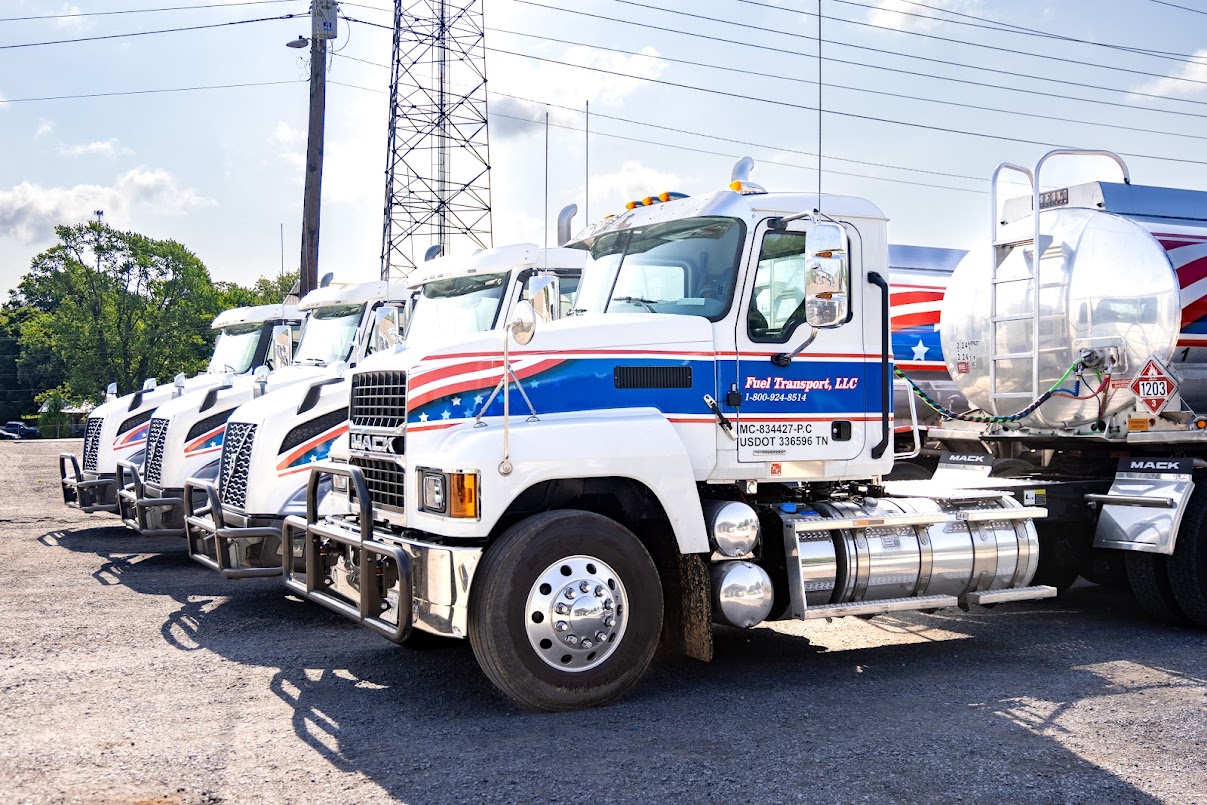 Fuel Transport trucks sitting in the truck yard